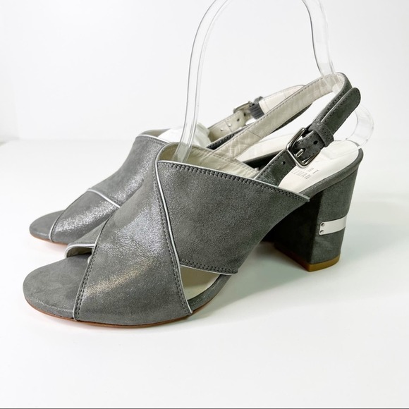 NWOB Stuart Weitzman Gray Block Heels SZ 8 - Picture 3 of 9